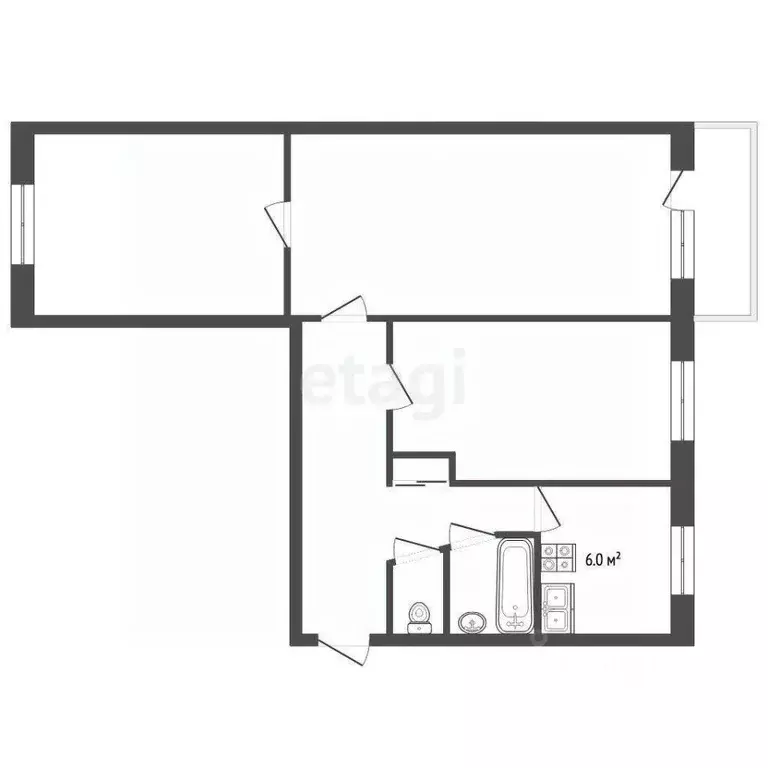 3-к кв. Пермский край, Чернушка ул. Нефтяников, 8А (58.5 м) - Фото 2