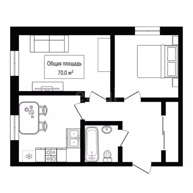 2-комнатная квартира: Бердск, улица Красная Сибирь, 123 (70 м) - Фото 0