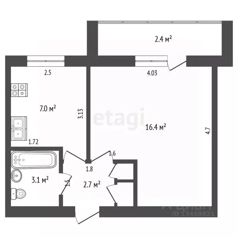 1-к кв. Марий Эл, Йошкар-Ола Советская ул., 72 (35.0 м) - Фото 2