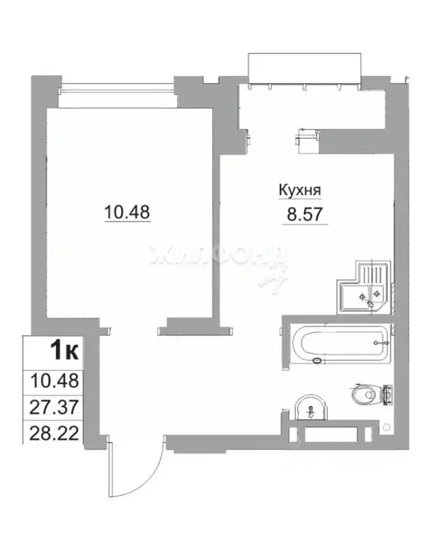 1-к кв. Новосибирская область, Новосибирск Фабричная ул., 65/1 (27.37 ... - Фото 0