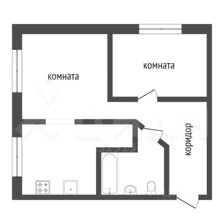 2-к кв. Мурманская область, Мурманск ул. Халтурина, 1 (43.2 м) - Фото 1