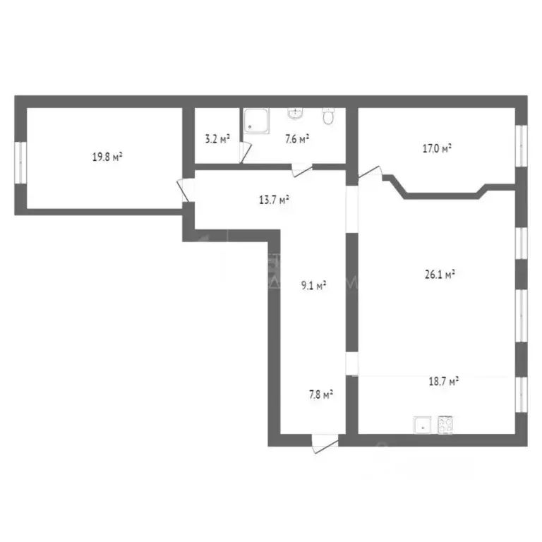 2-к кв. Тюменская область, Тюмень ул. Герцена, 55 (127.0 м) - Фото 2