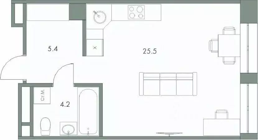 1-к кв. Ханты-Мансийский АО, Ханты-Мансийск Красноармейская ул., 45 ... - Фото 0