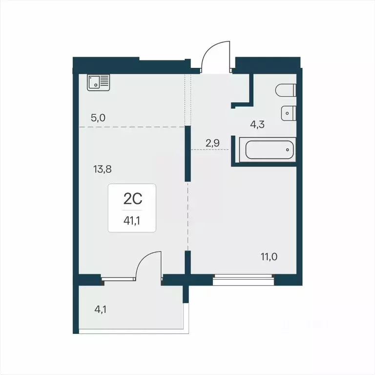2-к кв. Новосибирская область, Новосибирск На Игарской кв-л,  (41.1 м) - Фото 1
