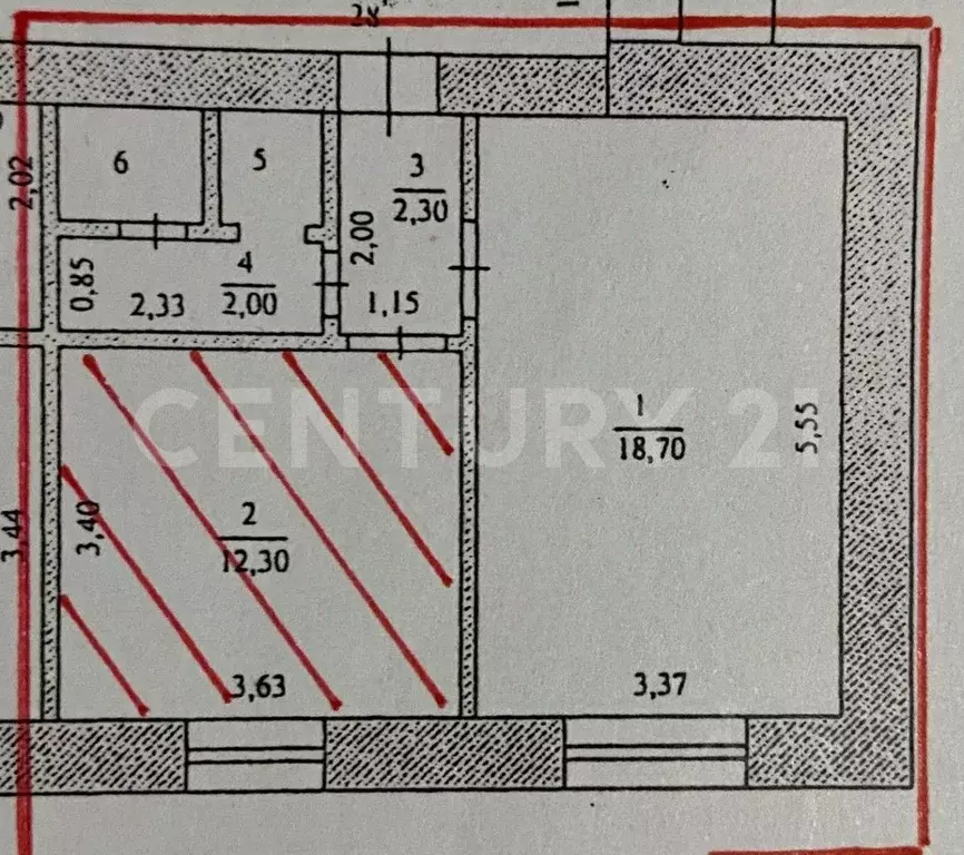 Комната Чувашия, Чебоксары Хузангая ул., 30 (12.3 м) - Фото 1