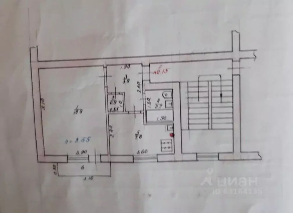 1-к кв. Северная Осетия, Моздок ул. Ленина, 20 (35.2 м) - Фото 2