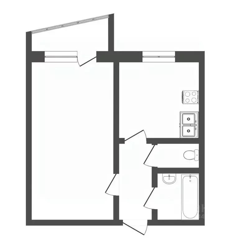 1-к кв. Тюменская область, Тюмень ул. Демьяна Бедного, 102 (33.3 м) - Фото 1