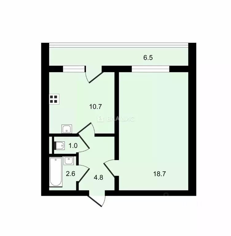 1-к кв. Санкт-Петербург ул. Оптиков, 52к2Б (37.8 м) - Фото 1