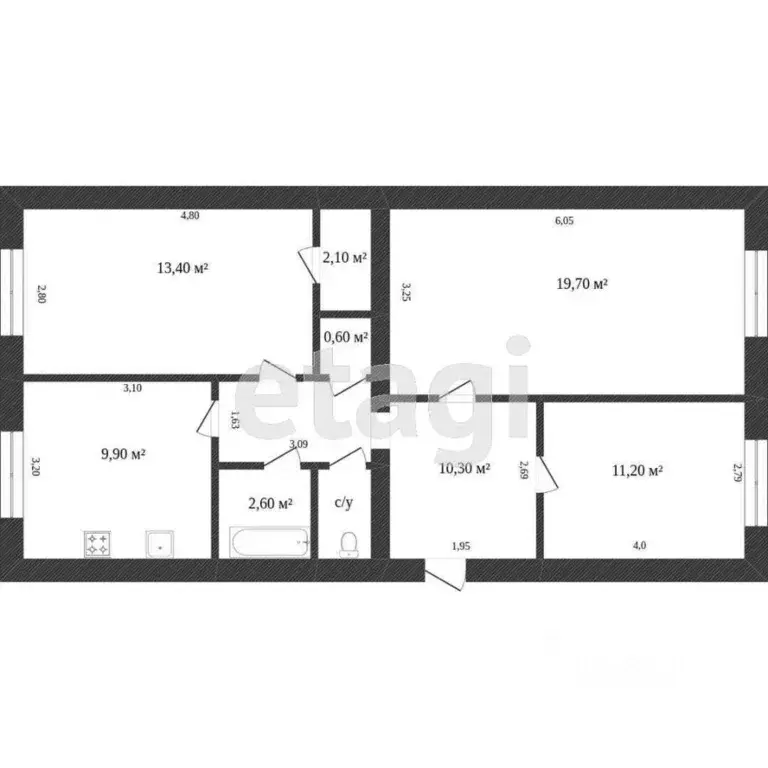 3-к кв. Ямало-Ненецкий АО, Новый Уренгой Юбилейная ул., 1А (69.9 м) - Фото 2