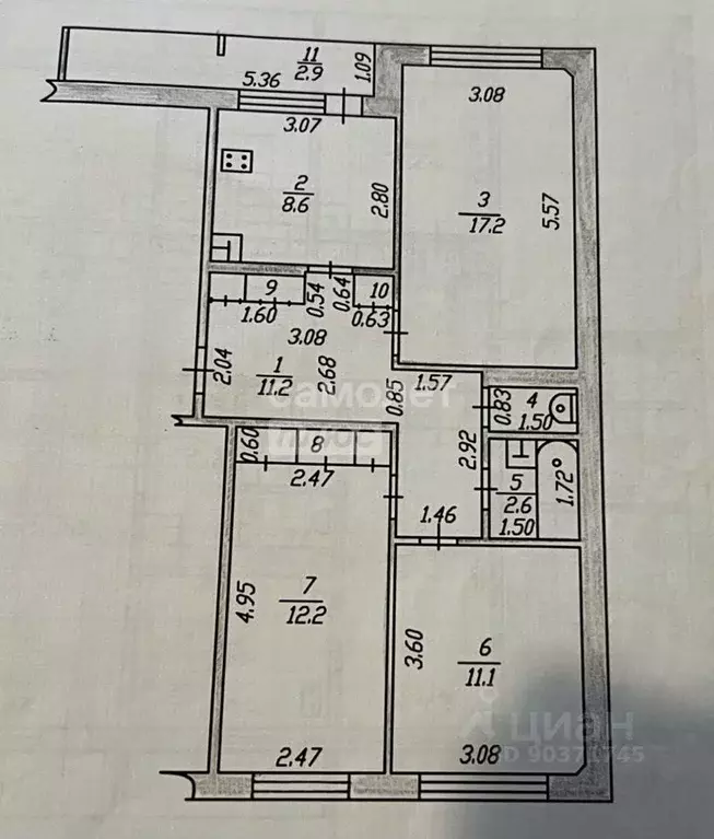 3-к кв. Чувашия, Чебоксарский муниципальный округ, пос. Новое Атлашево ... - Фото 2