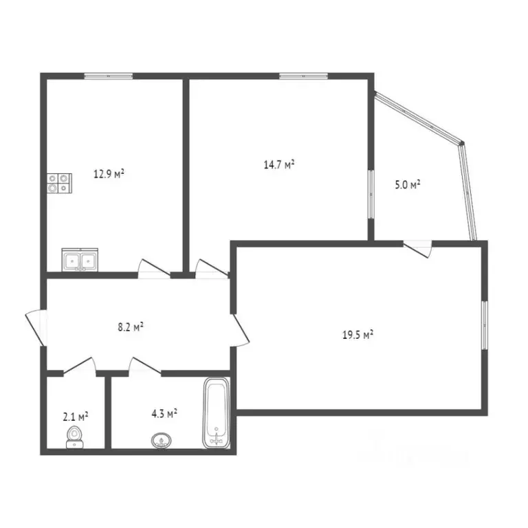 2-к кв. Ярославская область, Ярославль просп. Фрунзе, 29 (63.7 м) - Фото 2
