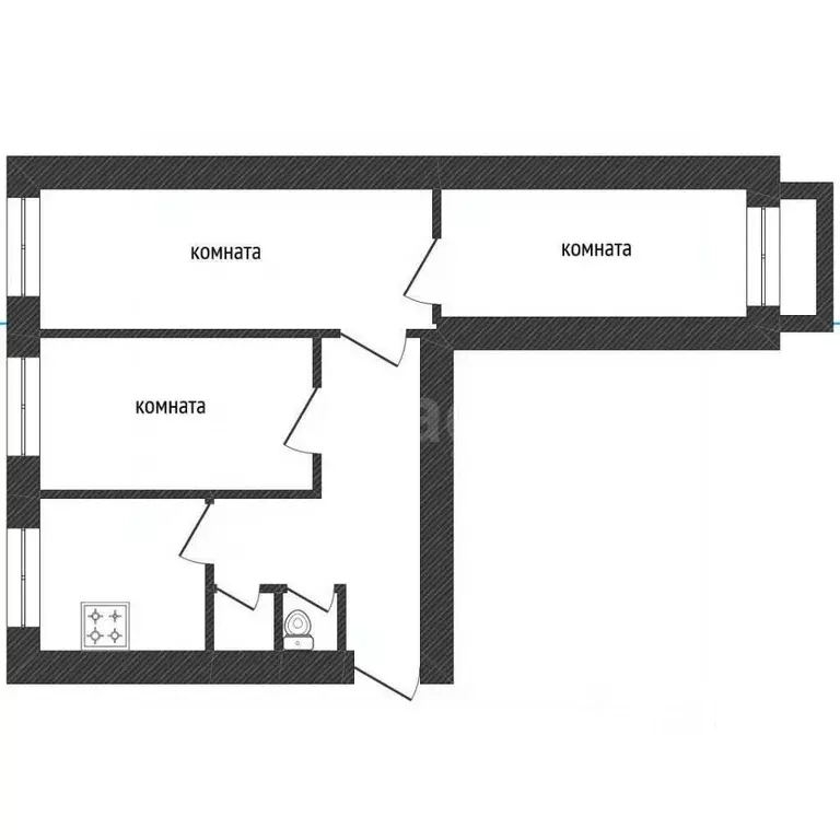 3-к кв. Ленинградская область, Волхов ул. Кирова, 26 (58.1 м) - Фото 1