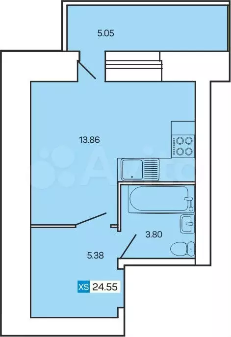 Квартира-студия, 23 м, 5/10 эт. - Фото 0
