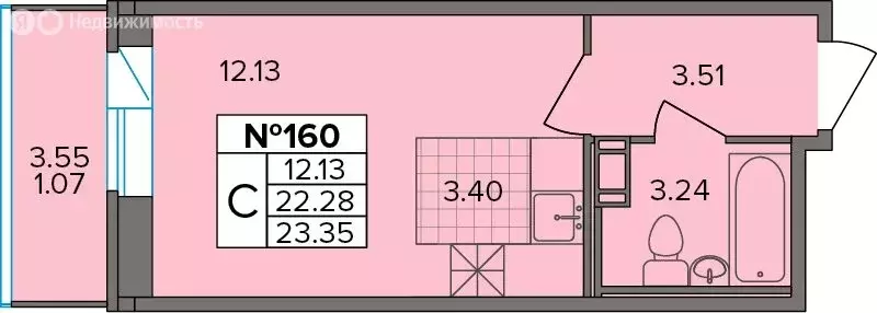 Квартира-студия: Новое Девяткино, Лесная улица, 19 (23.35 м) - Фото 1