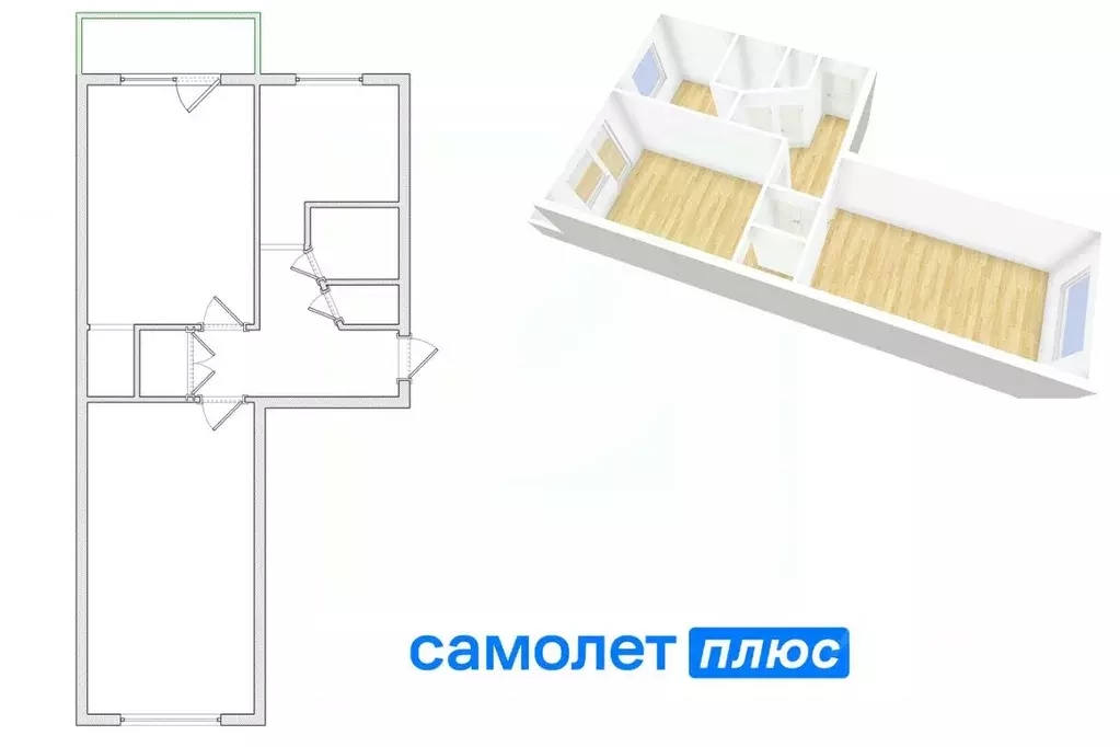 2-к кв. Кемеровская область, Кемерово ул. Халтурина, 29А (46.8 м) - Фото 1