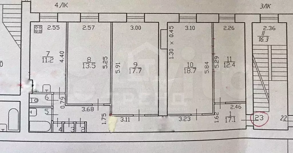 4-к. квартира, 95,8 м, 2/5 эт. - Фото 0