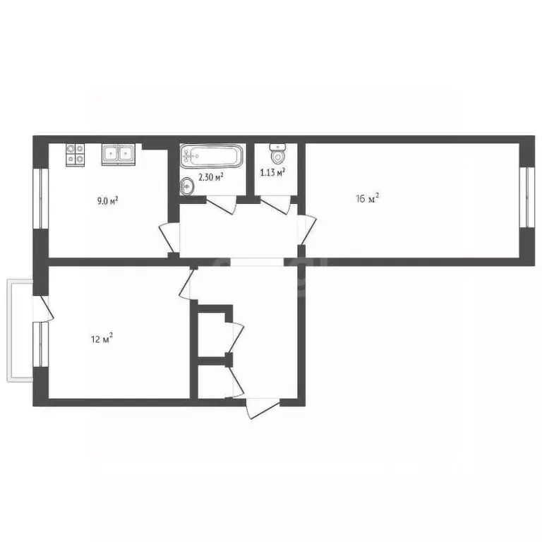 2-к кв. Псковская область, Гдовский район, Добручинская волость, пос. ... - Фото 2