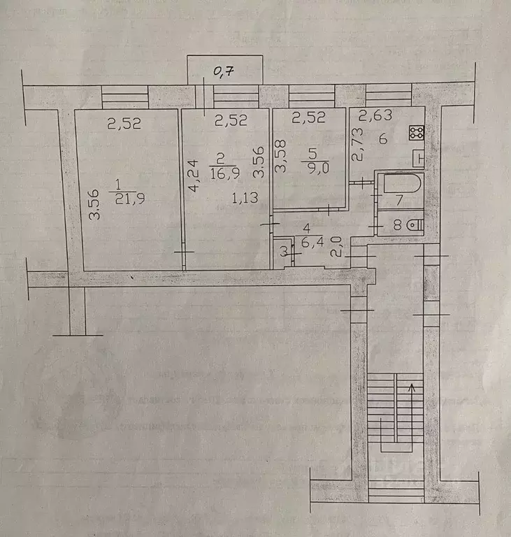 3-к кв. Ленинградская область, Лодейное поле просп. Урицкого, 20 (65.5 ... - Фото 1