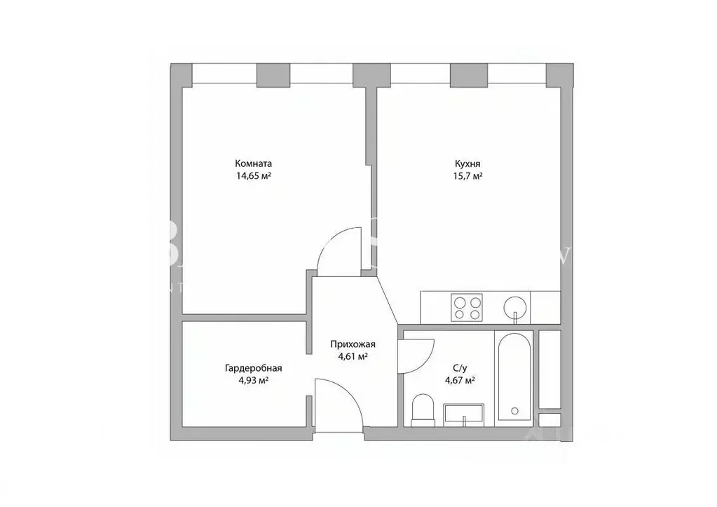 1-к кв. Москва Шмитовский проезд, 39с4.2 (44.45 м) - Фото 1