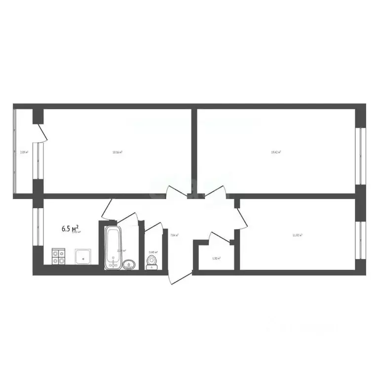 3-к кв. Камчатский край, Петропавловск-Камчатский ул. Попова, 37 (60.7 ... - Фото 1