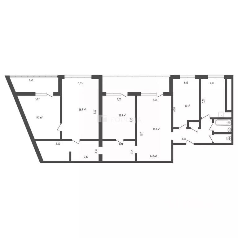 5-к кв. Кемеровская область, Новокузнецк ул. 11-й Гвардейской Армии, 6 ... - Фото 2