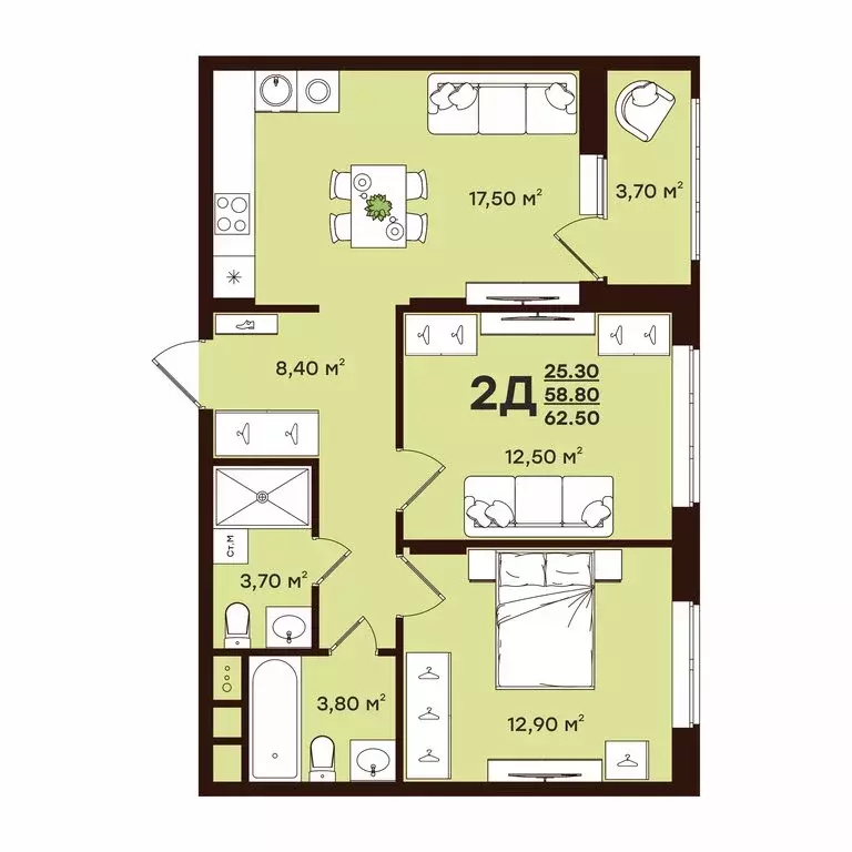 2-комнатная квартира: Владимир, улица Чайковского, 7 (62.5 м) - Фото 0