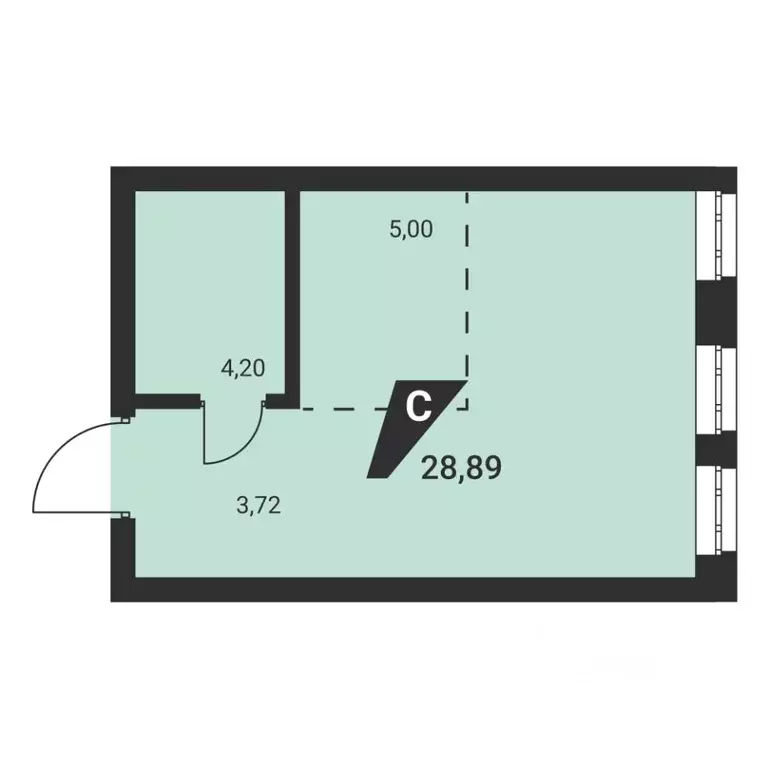 1-к кв. Свердловская область, Екатеринбург ул. Монтерская, 8 (28.89 м) - Фото 1