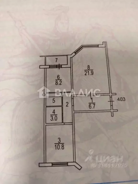 2-к кв. Москва Рождественская ул., 16 (55.7 м) - Фото 2