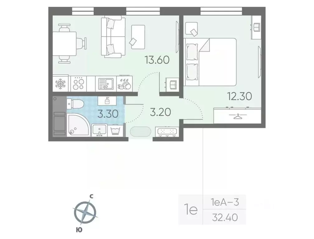 1-к кв. Ленинградская область, Всеволожское городское поселение, пос. ... - Фото 1