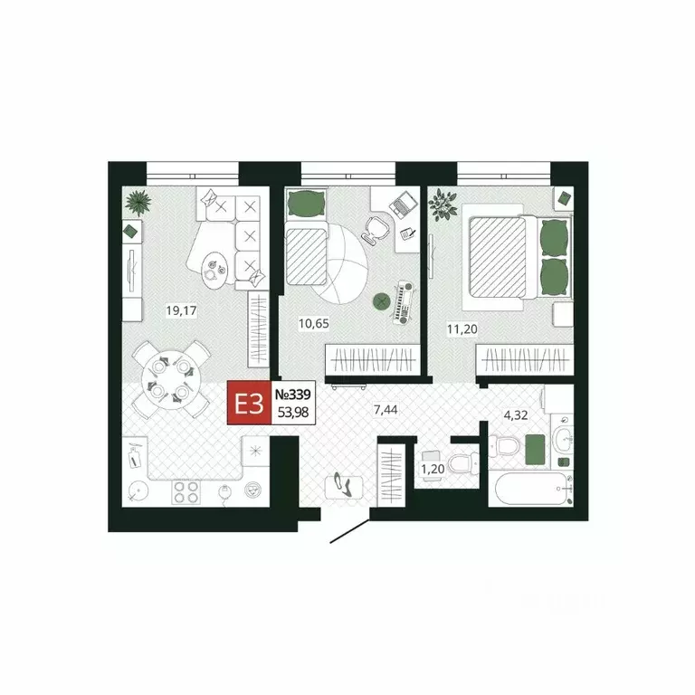 2-к кв. Тульская область, Тула Мясново мкр, Желания жилой комплекс ... - Фото 0