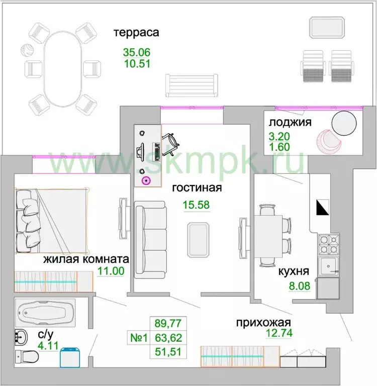 2-к кв. Калининградская область, Зеленоградск ул. Тургенева, 16А (63.8 ... - Фото 0