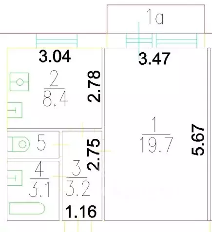 1-к кв. Москва Новопоселковая ул., 17 (35.8 м) - Фото 2