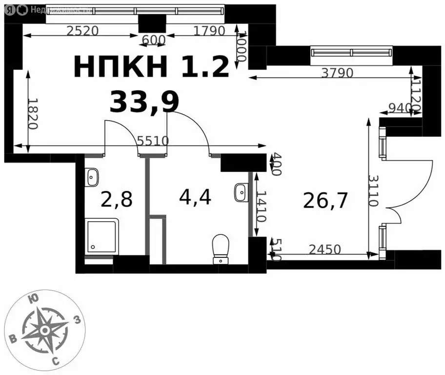 Помещение свободного назначения (33.9 м) - Фото 1