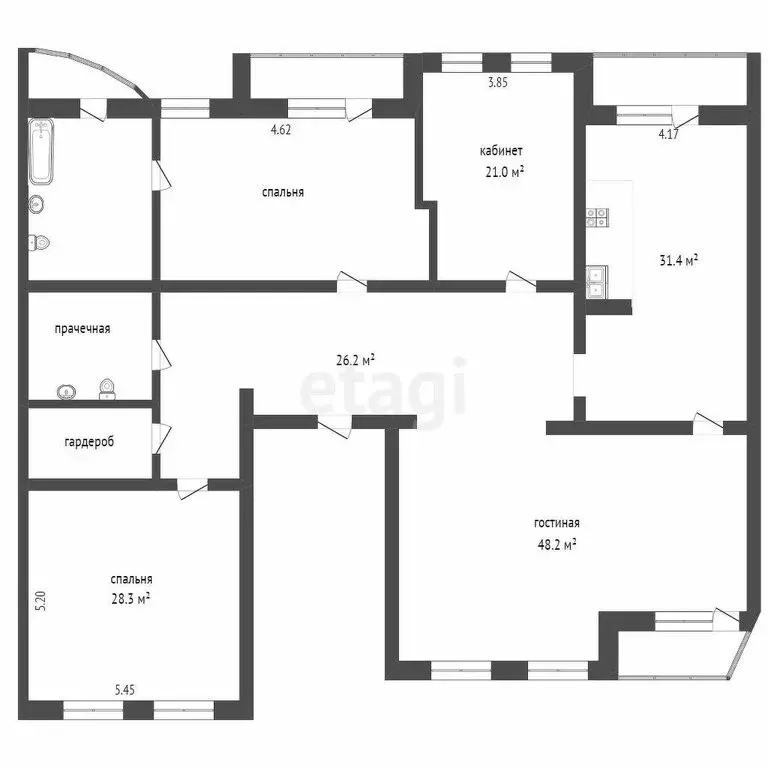 4-комнатная квартира: Тюмень, улица Челюскинцев, 29 (184 м) - Фото 0