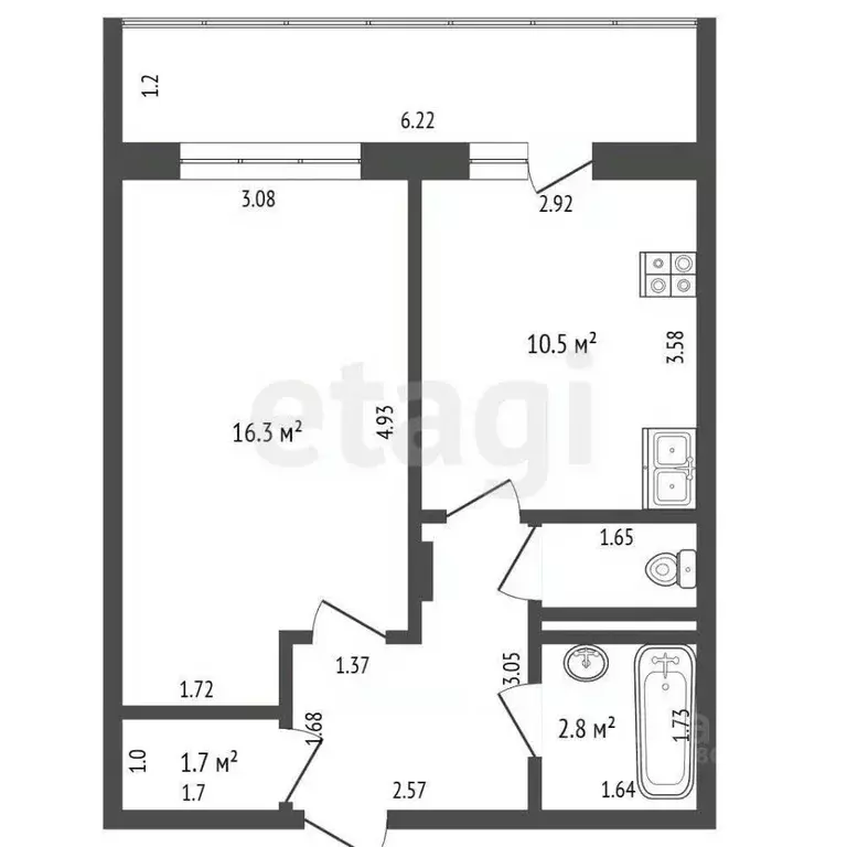 1-к кв. Московская область, Дмитров ул. Спасская, 12 (38.5 м) - Фото 1