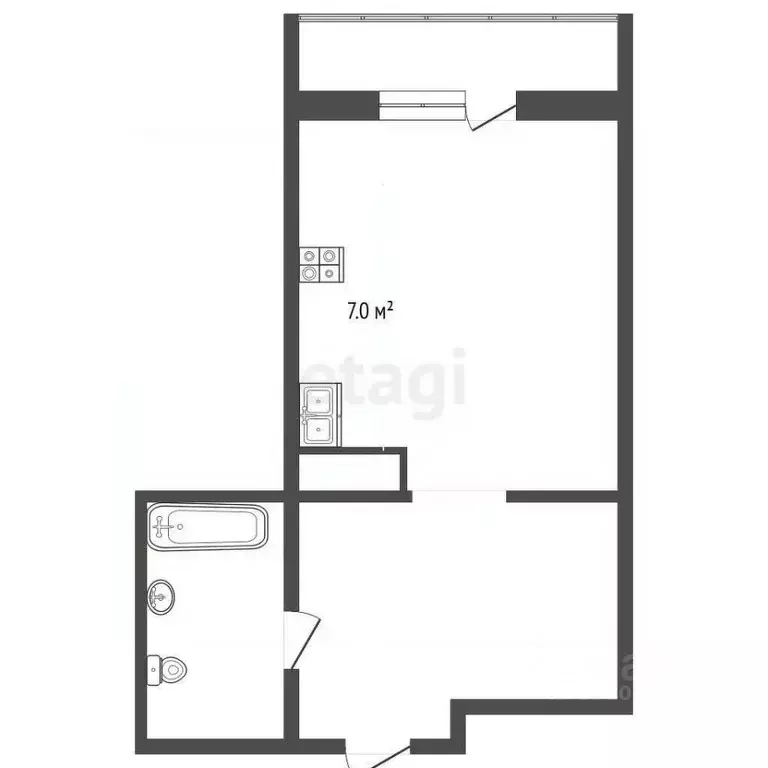 Студия Ростовская область, Ростов-на-Дону ул. Оганова, 20с2 (36.0 м) - Фото 1