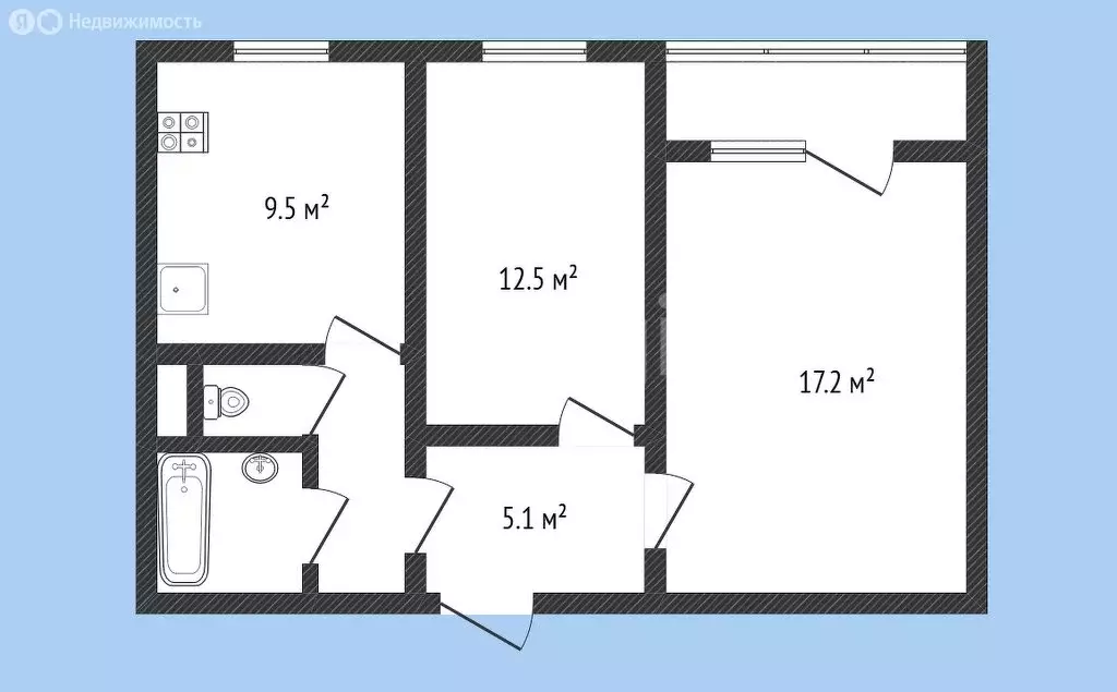 2-комнатная квартира: Черкесск, улица Космонавтов, 17 (48 м) - Фото 1