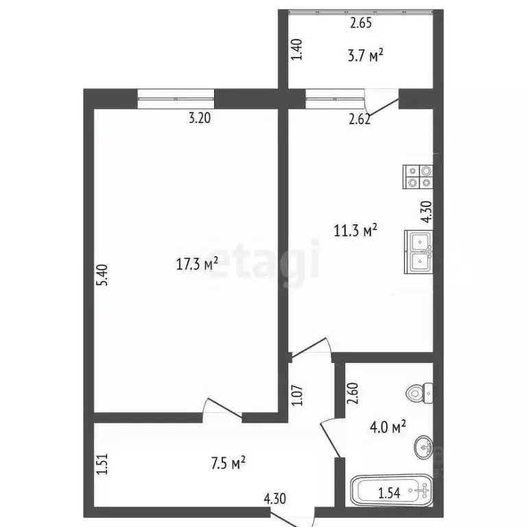 1-к кв. Саха (Якутия), Жатай городской округ, Жатай рп ул. ... - Фото 2