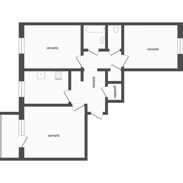 3-комнатная квартира: Улан-Удэ, микрорайон Восточный, улица Чкалова, ... - Фото 1