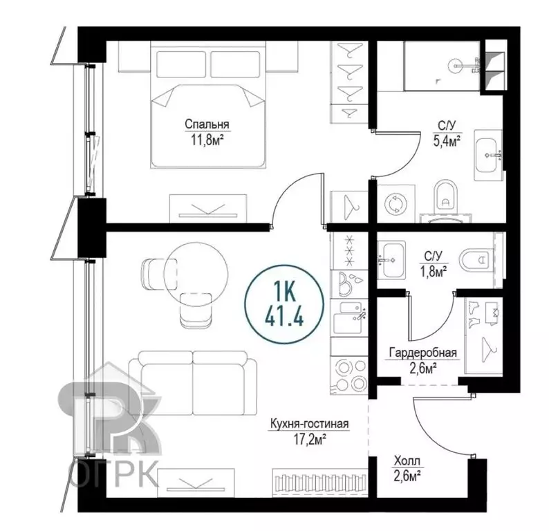 1-комнатная квартира: Москва, Волгоградский проспект, 32/5к3 (41.5 м) - Фото 1