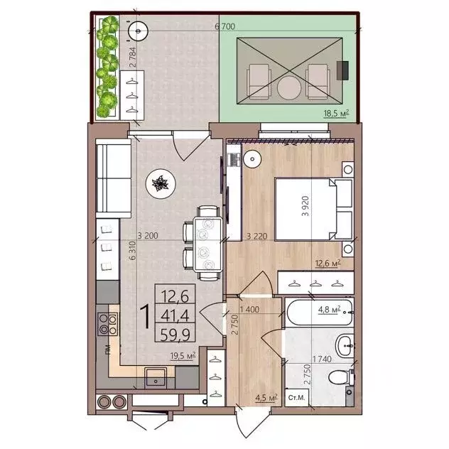 1-к кв. Рязанская область, Рязань пос. Шпалозавода, Окская Стрелка ... - Фото 1