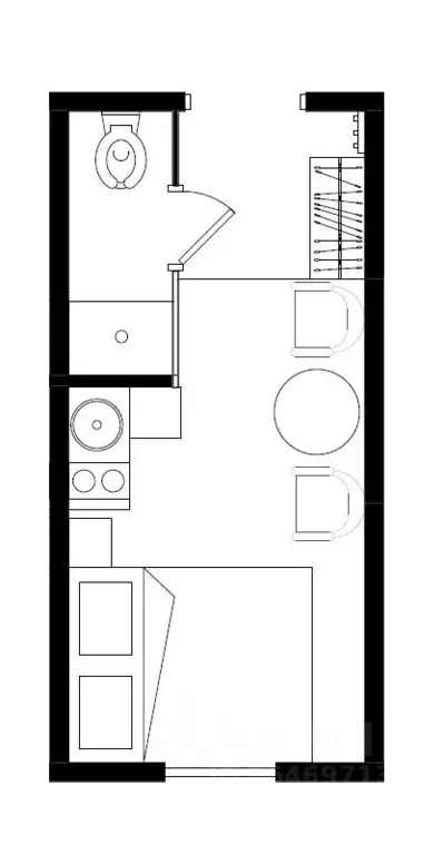 Студия Санкт-Петербург Мытнинская ул., 7 (13.1 м) - Фото 1