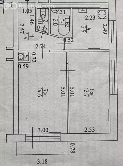 2-комнатная квартира: Светлый, Заводская улица, 6 (42 м) - Фото 1