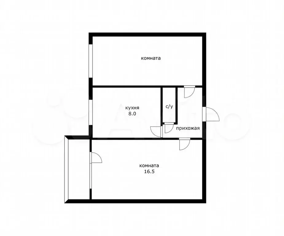 2-к. квартира, 43,9 м, 5/5 эт. - Фото 0