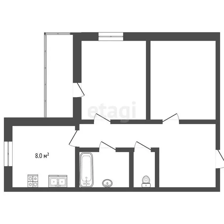 2-комнатная квартира: Воскресенск, микрорайон Центральный, улица ... - Фото 1