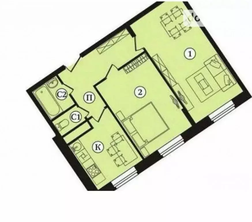 2-комнатная квартира: Санкт-Петербург, улица Щербакова, 3к1 (51.3 м) - Фото 1