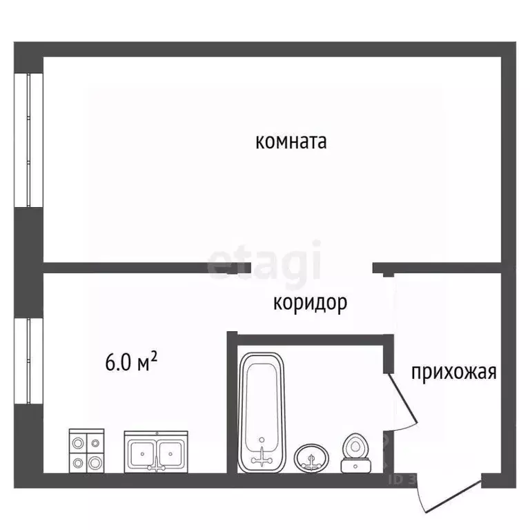 1-к кв. Московская область, Клин Клин-9 городок, 4 (31.0 м) - Фото 2
