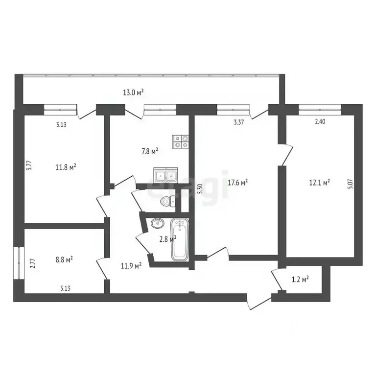 4-к кв. Крым, Ялта ул. Кривошты, 11 (88.2 м) - Фото 1