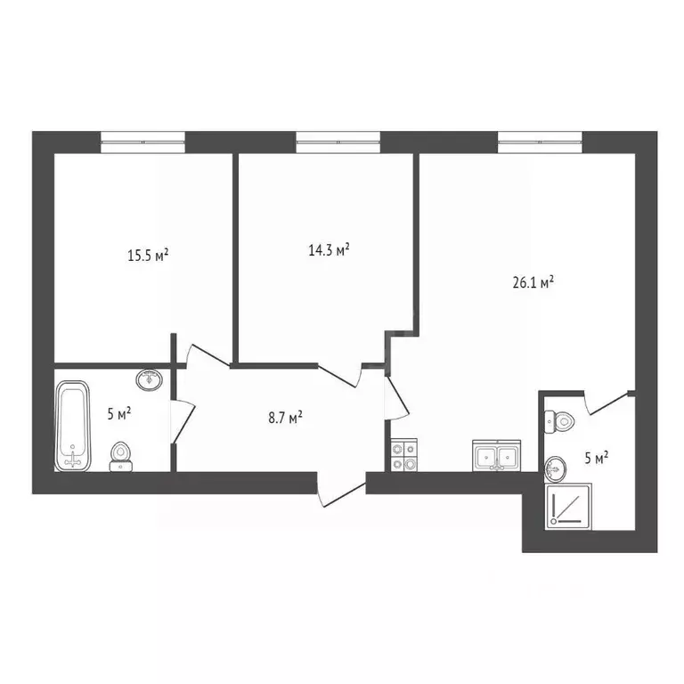 2-к кв. Санкт-Петербург Петровский просп., 11к3 (75.0 м) - Фото 1
