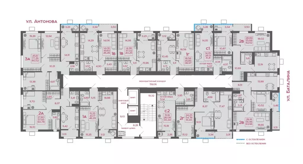 1-к кв. Пензенская область, Пенза ул. Баталина, 31 (46.29 м) - Фото 2